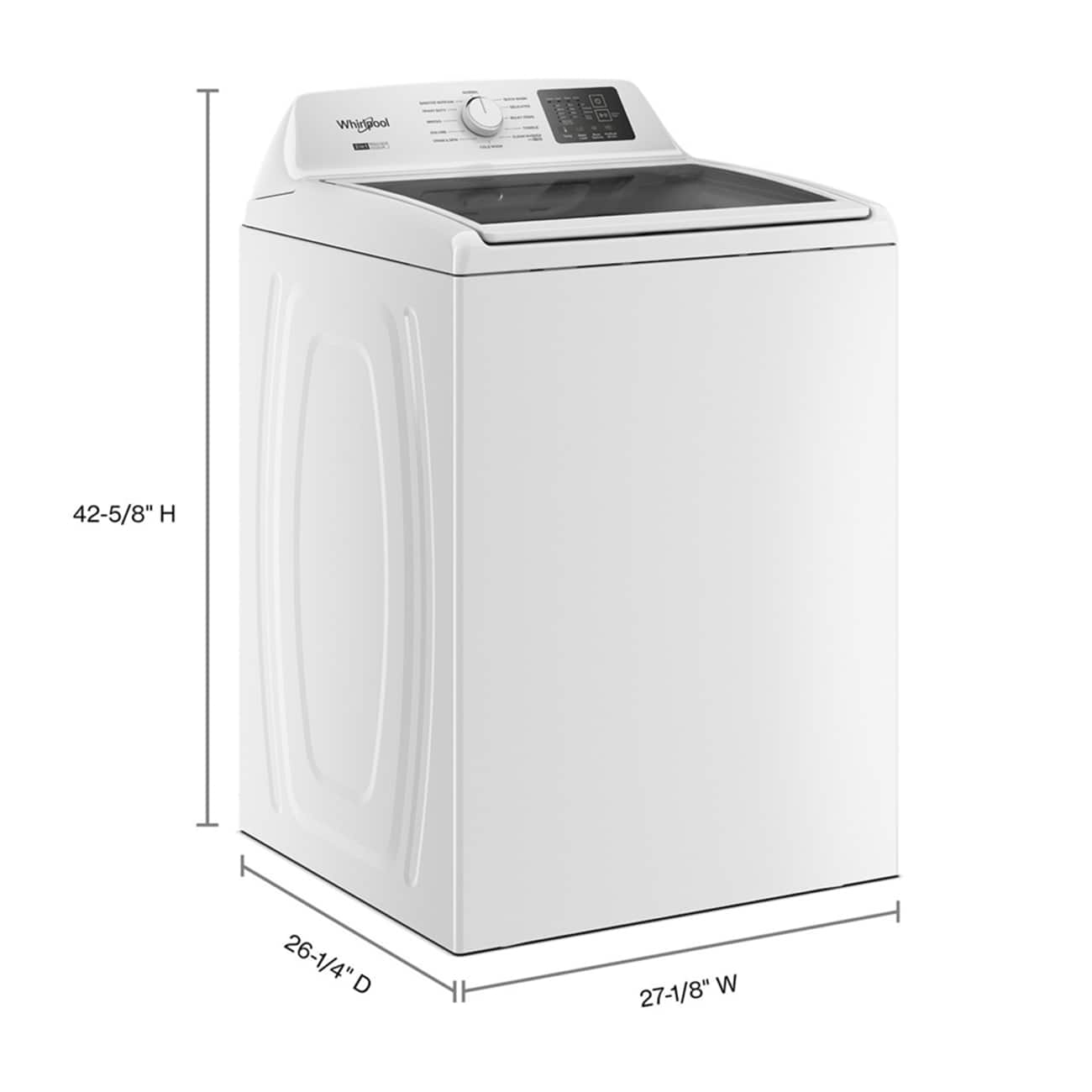 Whirlpool Top Load Washer w/ 2-in-1 Agitator 4.3 Cu. Ft White WTW4307SW - Image 3