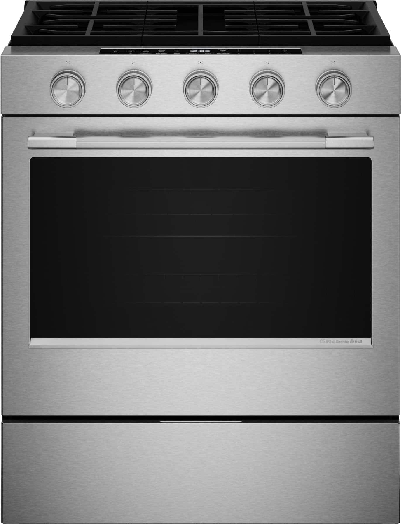 KitchenAid 30" Slide-In Gas Range 5.0 cu. ft Convection Stainless KSGS330SPS - Image 1