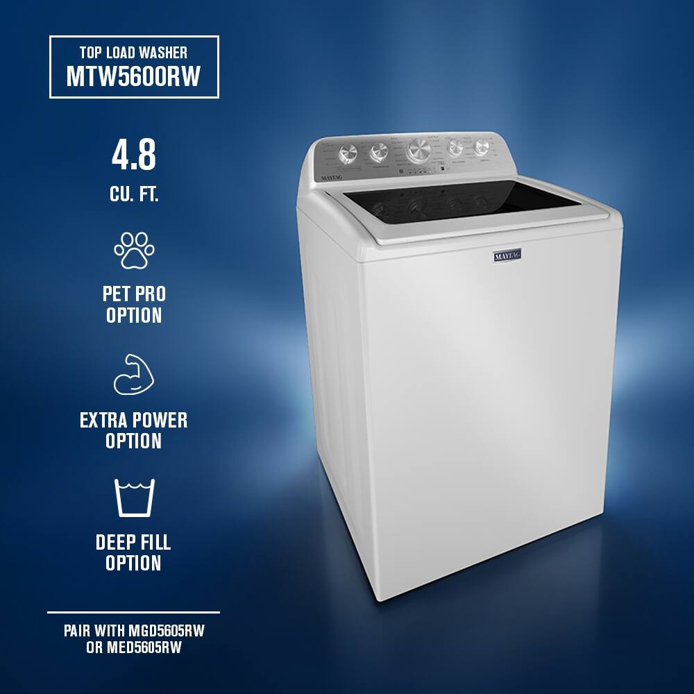 Maytag Top Load Washer 4.8 Cu. Ft MTW5600RW - Image 2