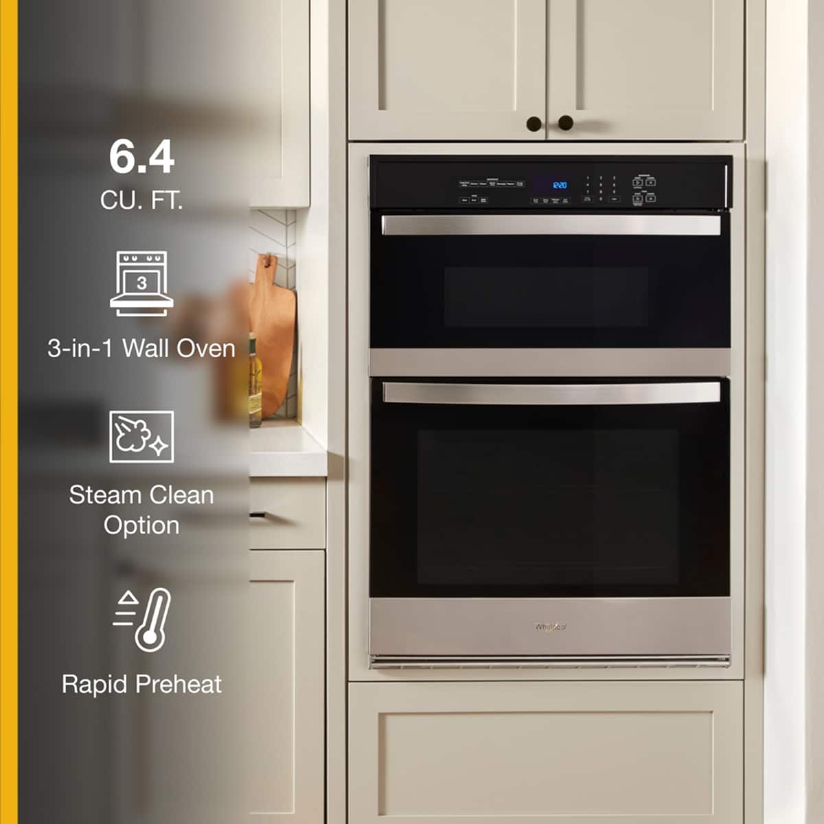 Whirlpool 30" Self-Cleaning Wall Oven w/ Microwave Stainless Steel WOEC3030LS - Image 2