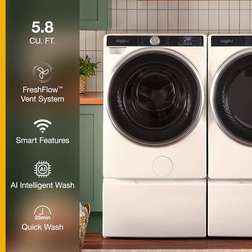 Whirlpool Front Load Washer 5.0 Cu. Ft Smart Steam WFW6720RW - Image 2