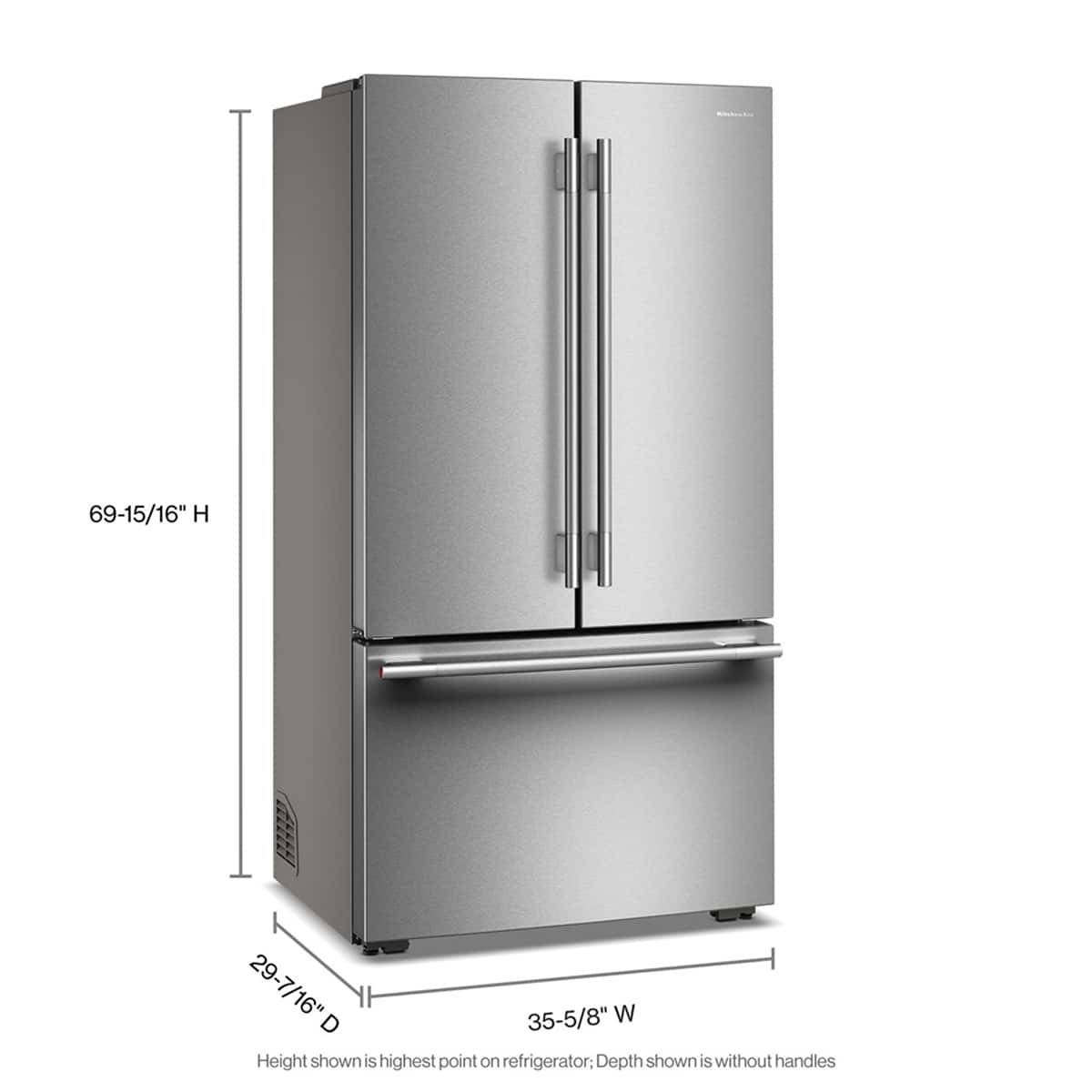KitchenAid 36" French Door Counter-Depth Refrigerator 24 cu. ft KRFC236SPS - Image 2