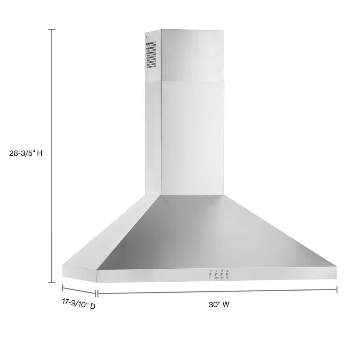 Whirlpool 30" 400 CFM Wall-Mount Chimney Range Hood Stainless Steel WVW53UC0LS - Image 3