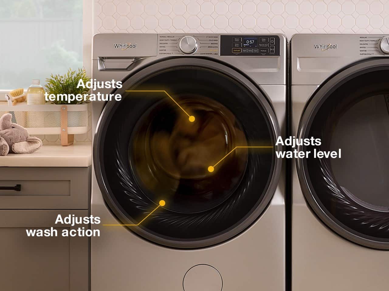 Whirlpool Front Load Washer 5.0 Cu. Ft Smart Steam WFW6720RW - Image 9