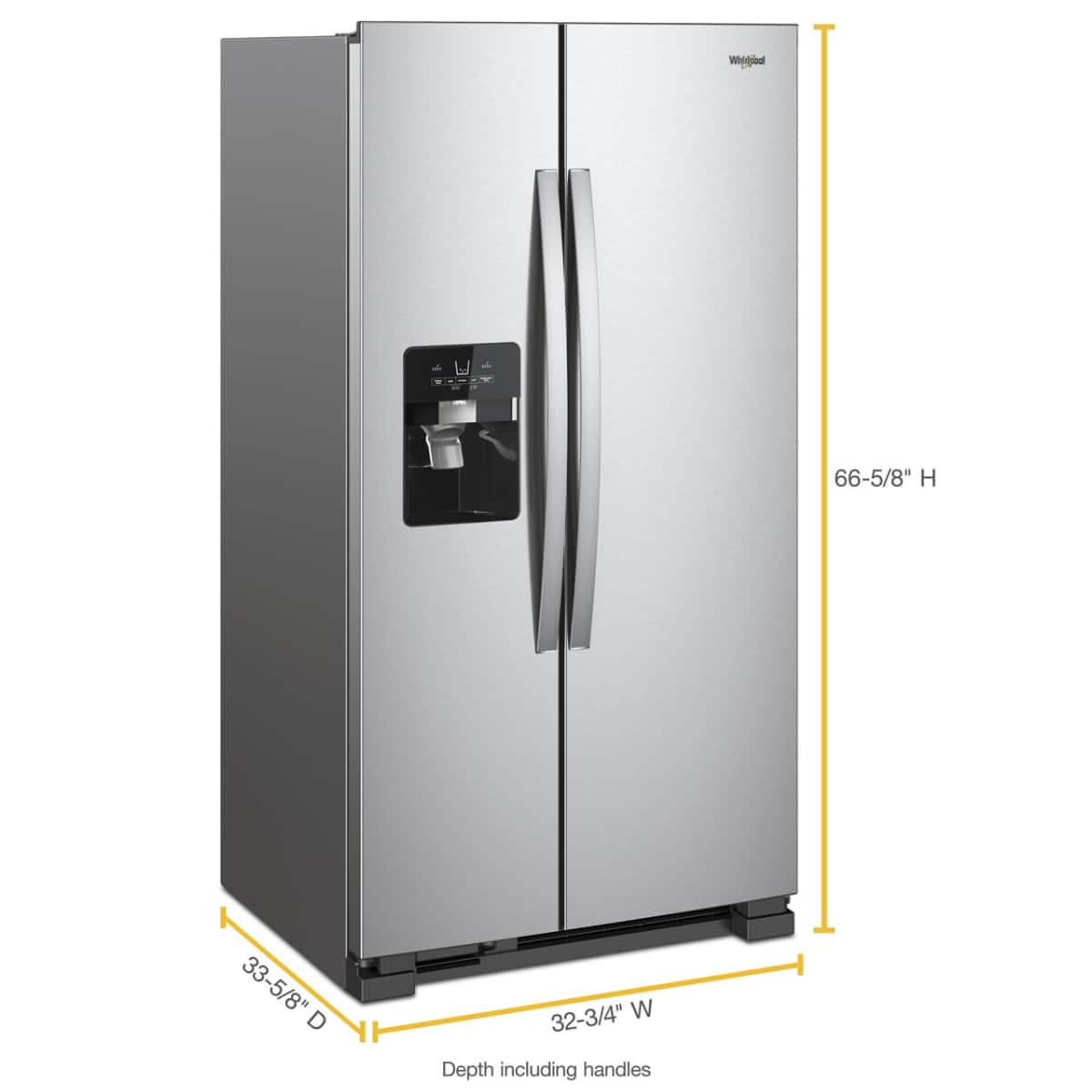 Whirlpool 33" Side-by-Side Refrigerator 21 cu. ft Stainless Steel WRS321SDHZ - Image 3