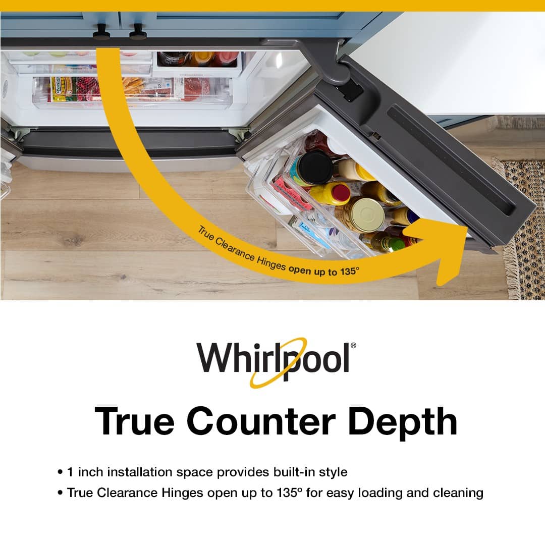 Whirlpool 36" French Door Counter-Depth Refrigerator 24 cu. ft WRFC3036RZ - Image 6