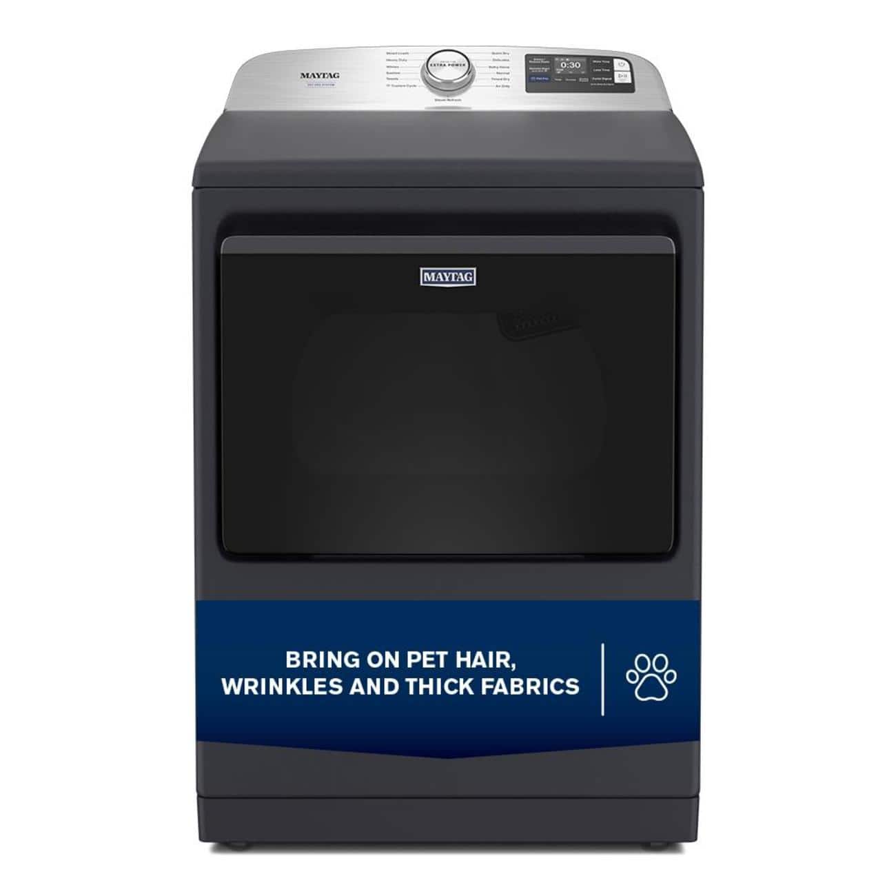 Maytag Pet Pro Top Load Gas Dryer 7.4 Cu. Ft Smart Midnight Steel MGD7205RF - Image 1