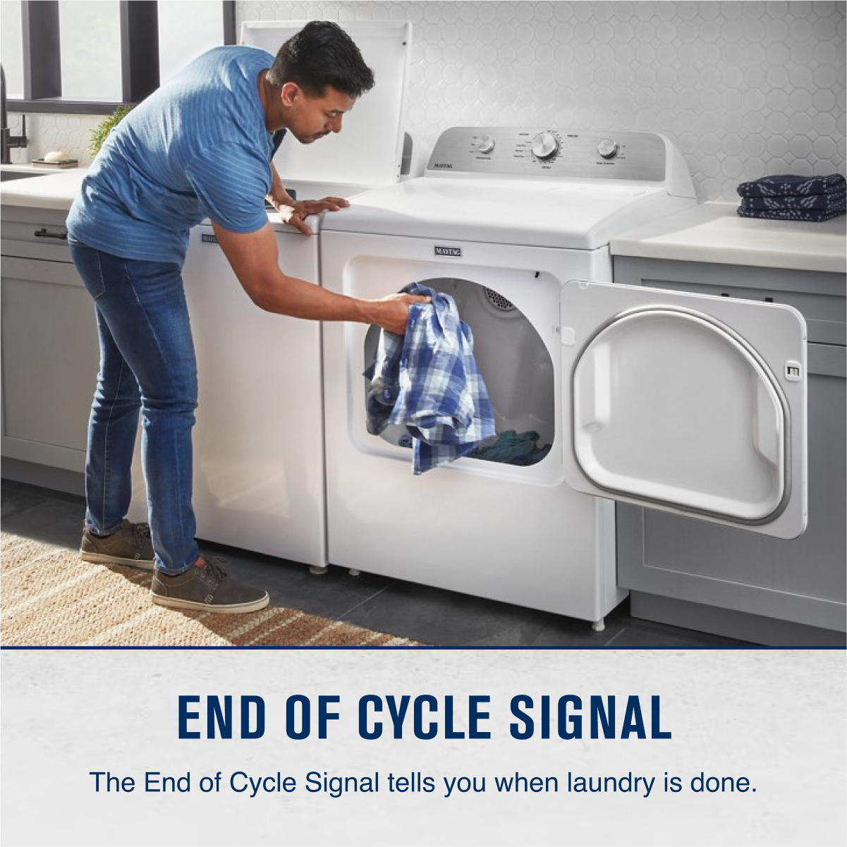 Maytag Electric Dryer Wrinkle Prevent 7.0 Cu. Ft White MED4500MW - Image 8
