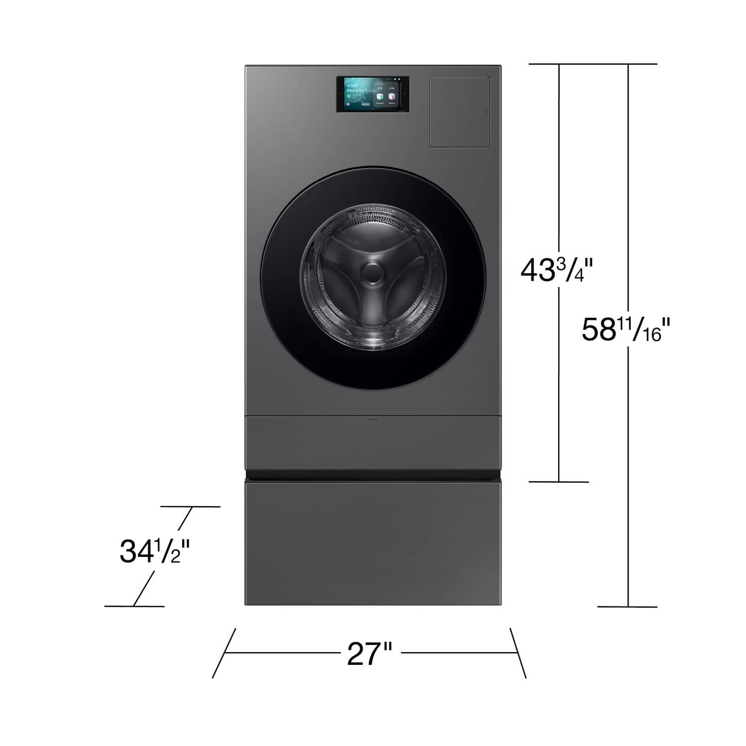 Samsung Pedestal for All-in-One Combo Washer & Dryer Dark Steel WE702NZ/US - Image 3