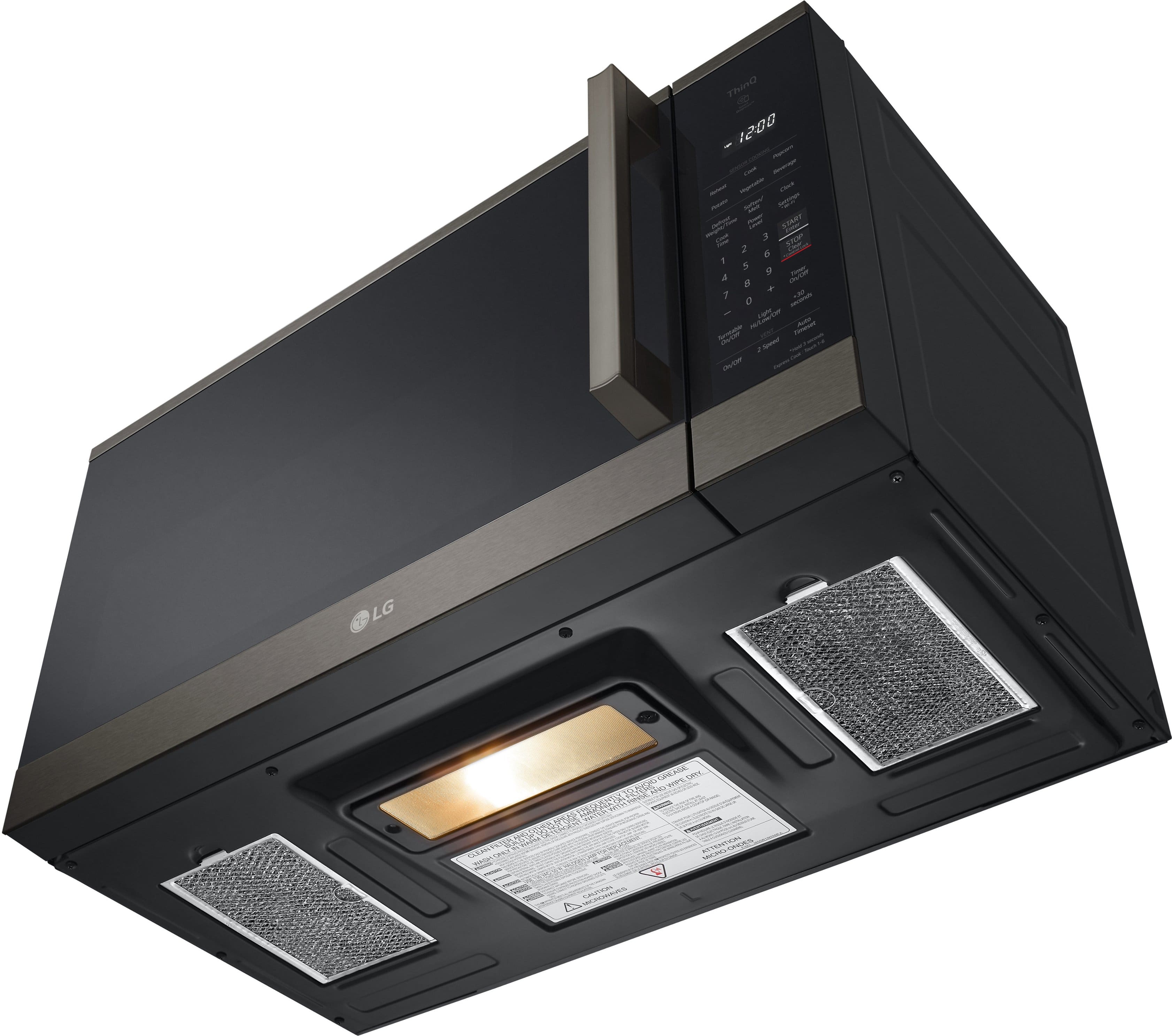 LG Over-the-Range 300 CFM Microwave Hood 1.8 Cu. Ft Smart Black MVEM1825Z - Image 7