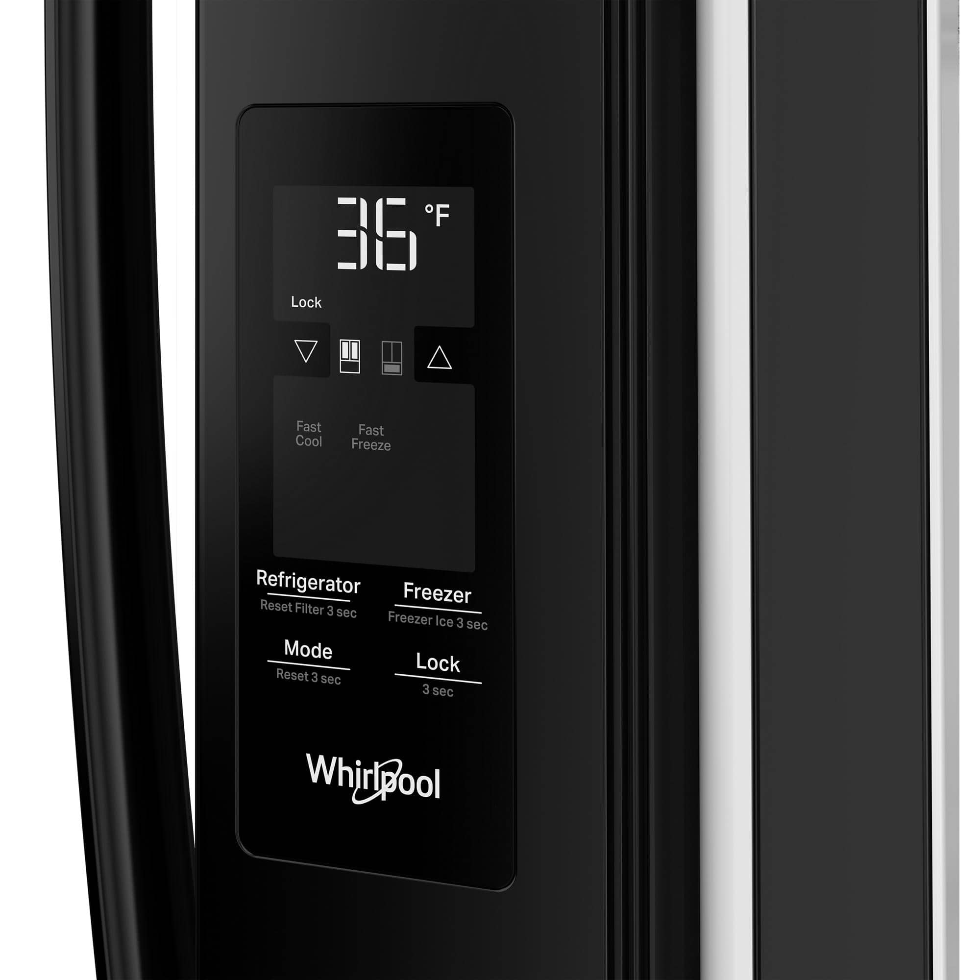 Whirlpool 31 Cu.Ft 36" French Door Refrigerator WRFF3136SB ENERGY STAR Black - Image 3
