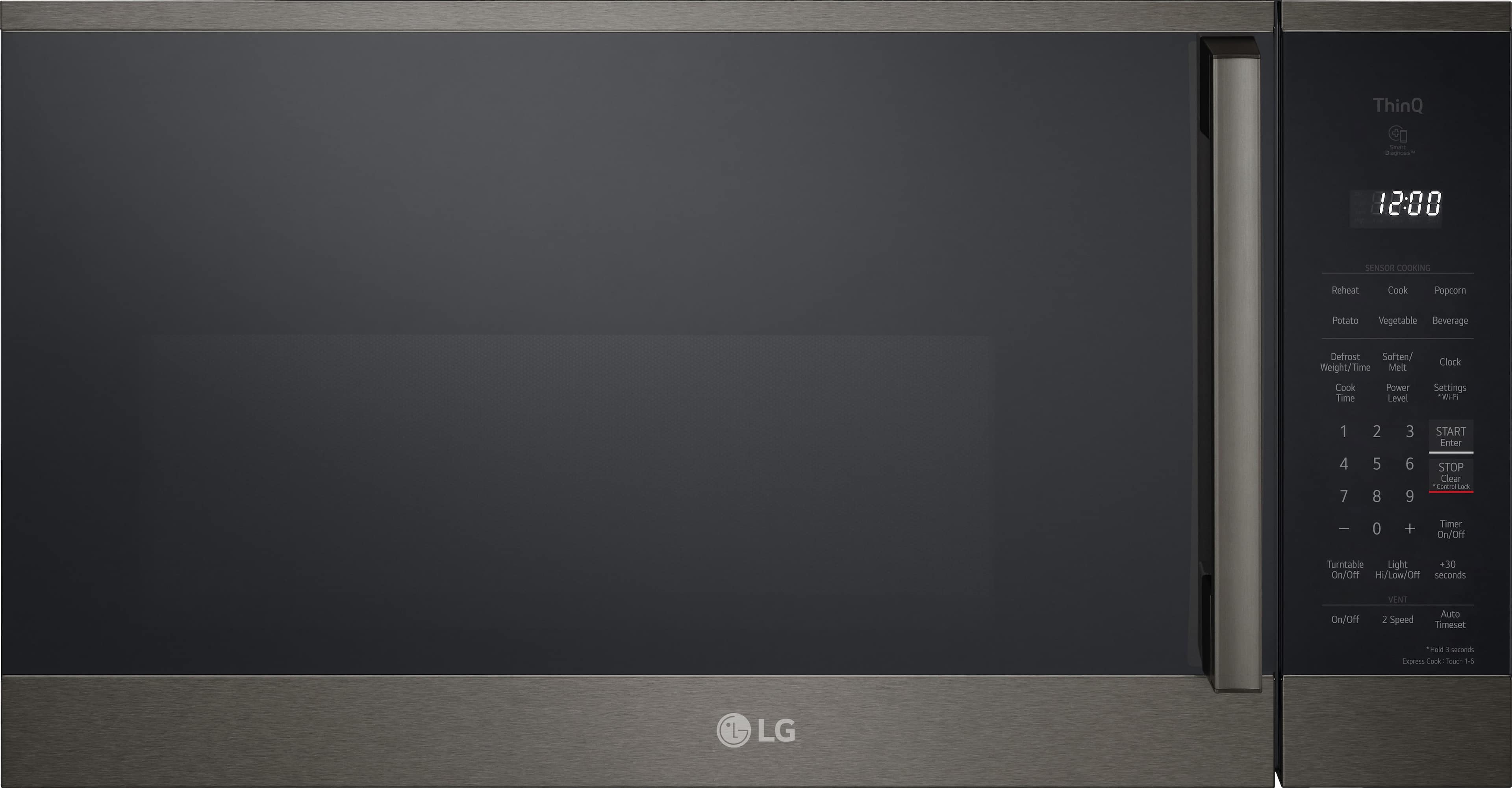 LG Over-the-Range 300 CFM Microwave Hood 1.8 Cu. Ft Smart Black MVEM1825Z - Image 1