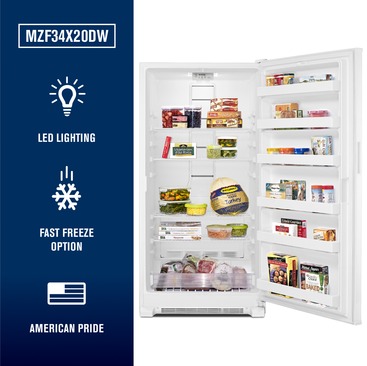 Maytag 33" Upright Freezer 20 Cu. Ft White MZF34X20DW - Image 2