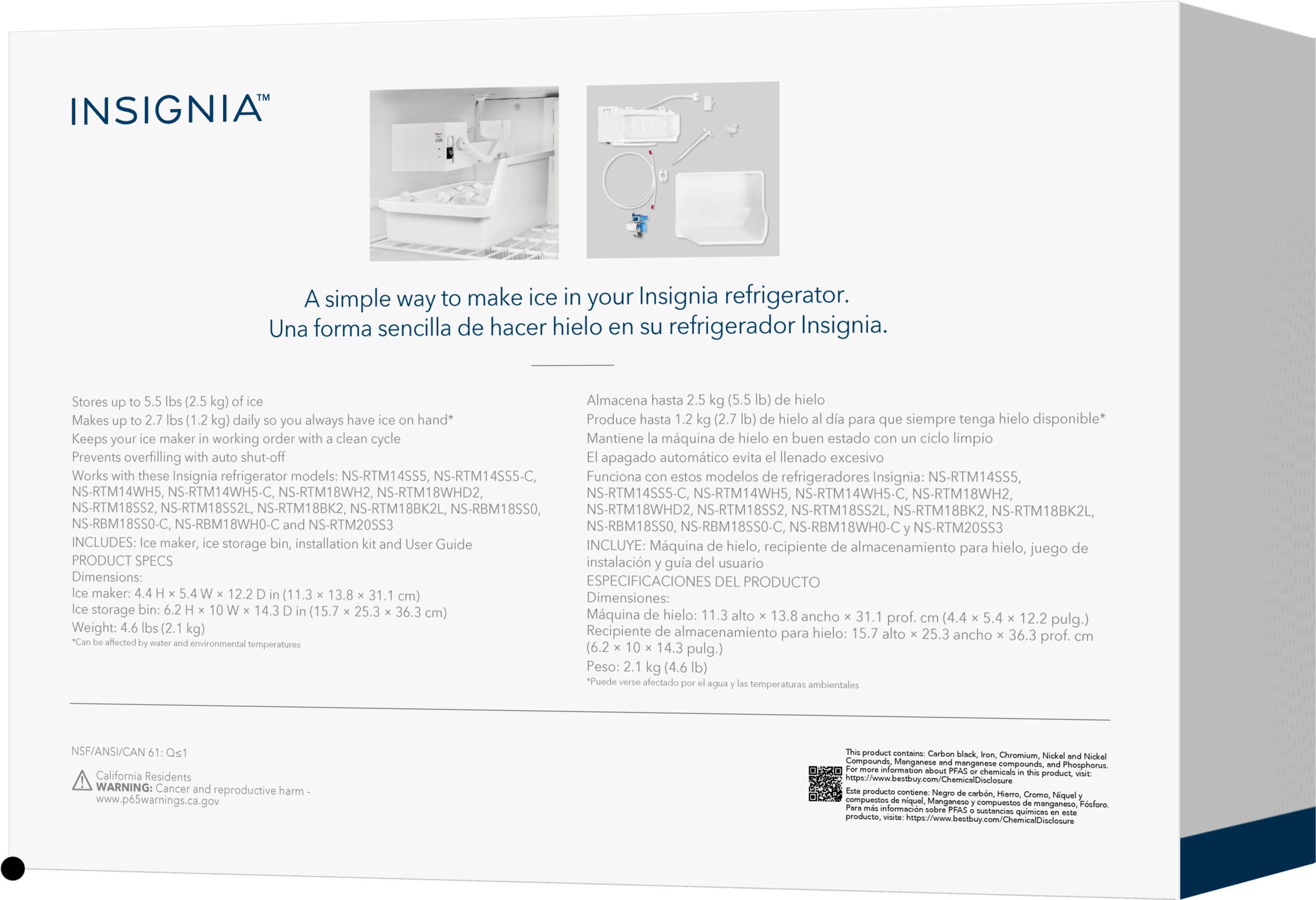 Insignia 18" Ice maker Refrigerator 18 Cu. Ft NS-ICEF2W2 - Image 8