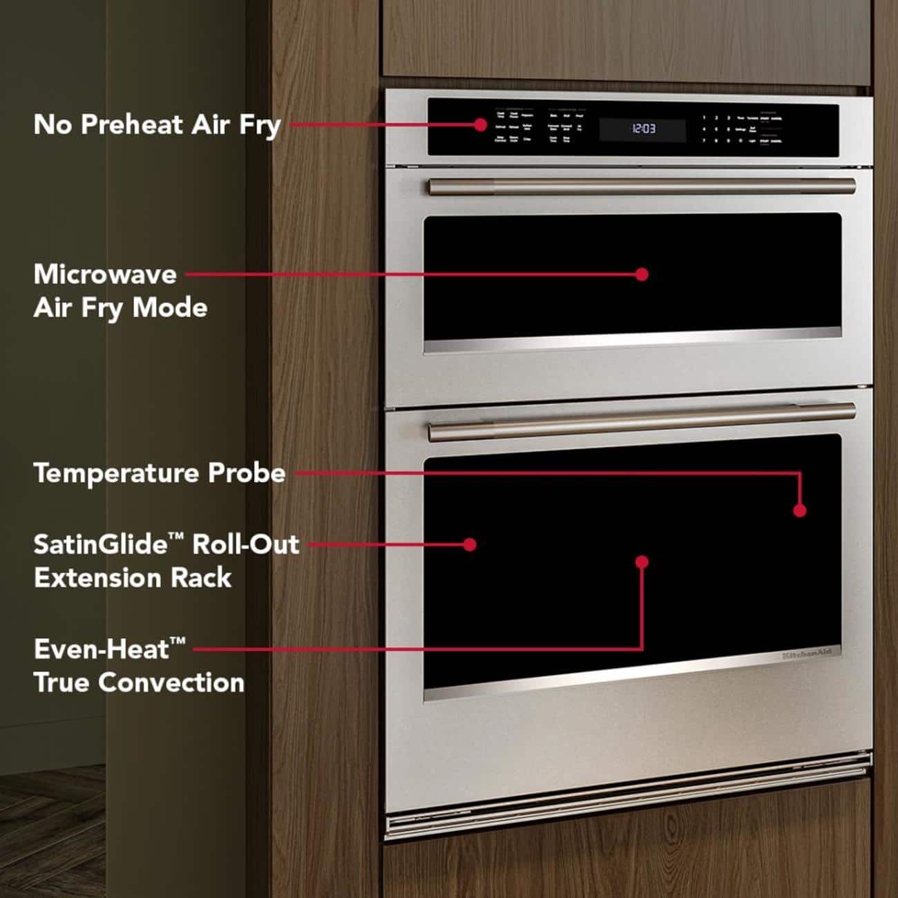 KitchenAid 30" Built-In Convection Wall Oven w/ Microwave Stainless KOEC530SPS - Image 2