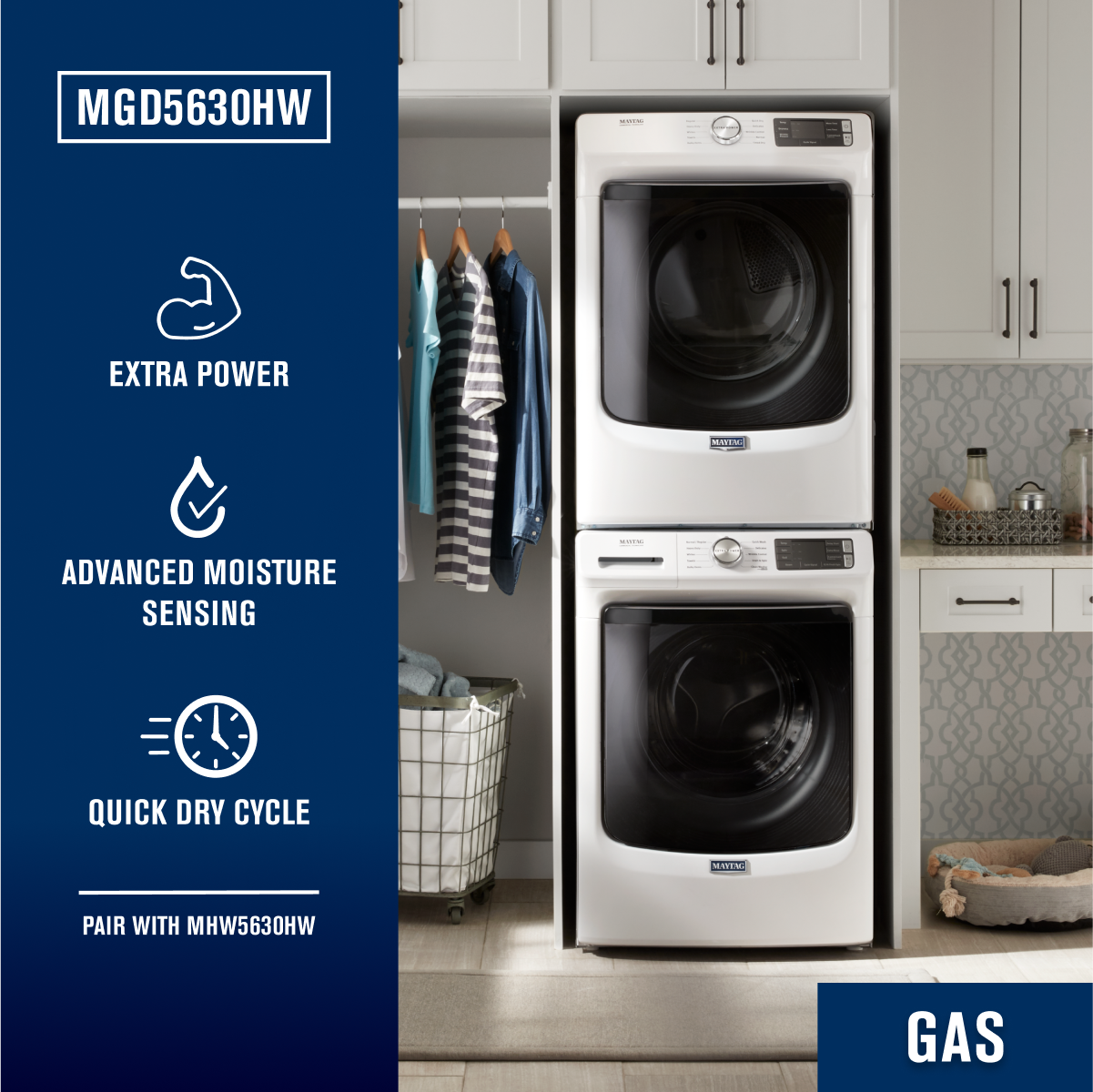 Maytag Gas Dryer 7.3 Cu. Ft MGD5630HW - Image 2
