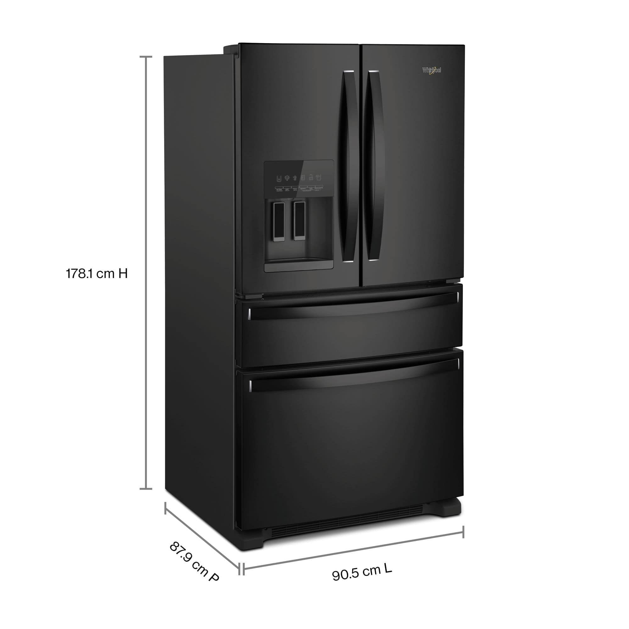 Whirlpool 36" French Door Refrigerator Black 25 cu. ft WRMF3636RB - Image 2