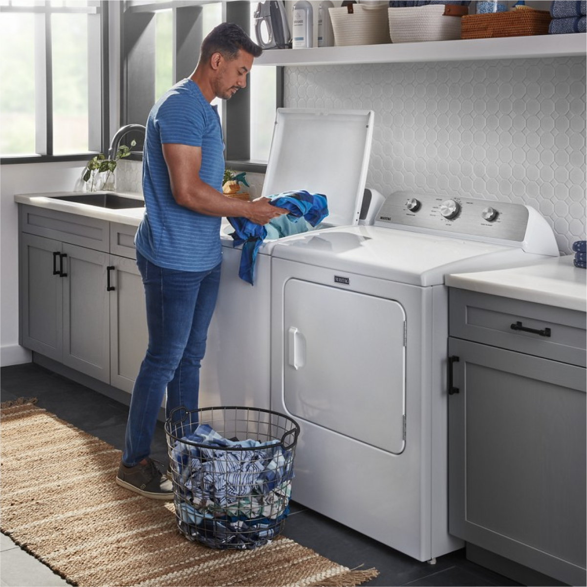 Maytag Electric Dryer Wrinkle Prevent 7.0 Cu. Ft White MED4500MW - Image 10
