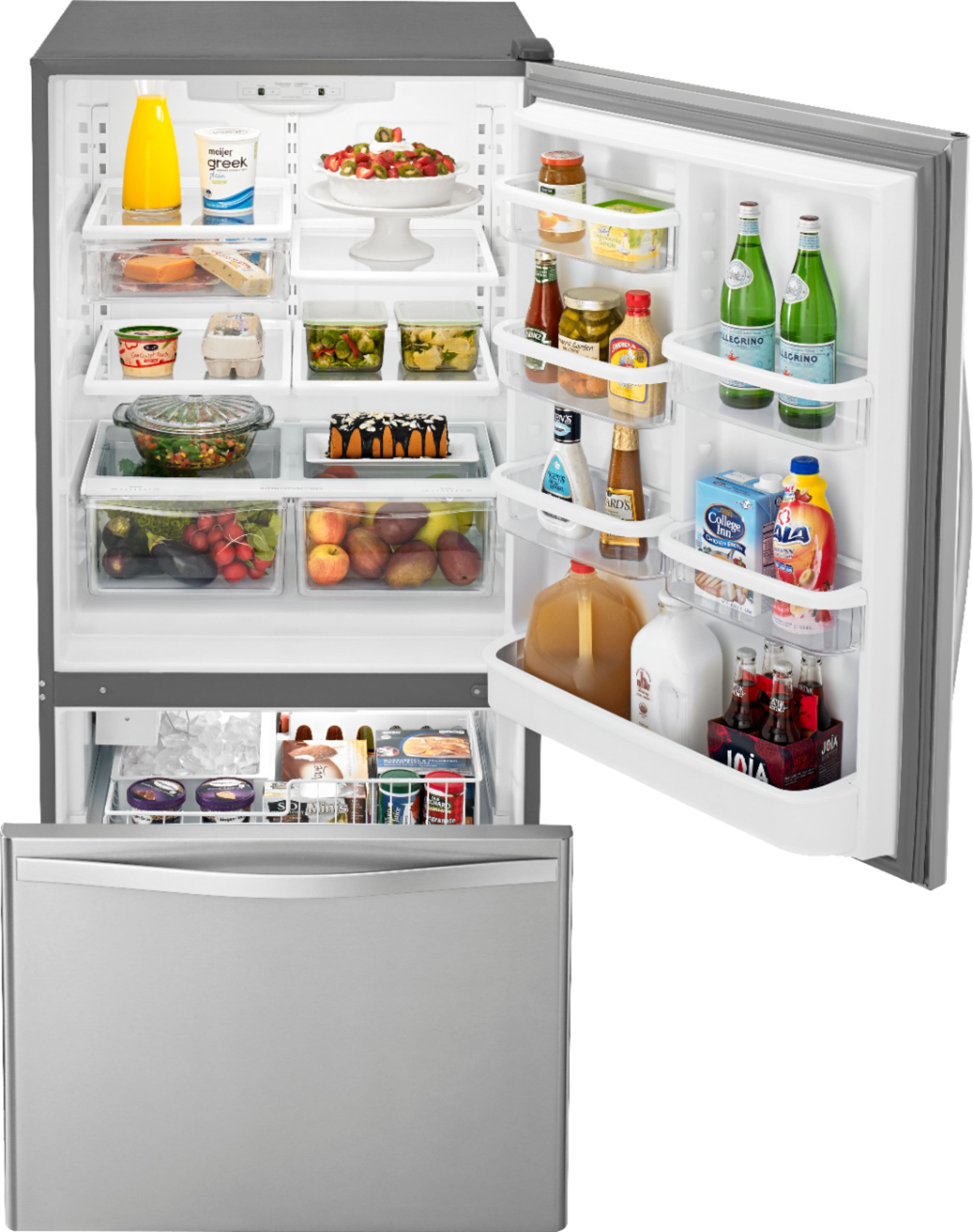 Whirlpool 30" Bottom Freezer Refrigerator 19 cu. ft Stainless Steel WRB329DMBM - Image 5