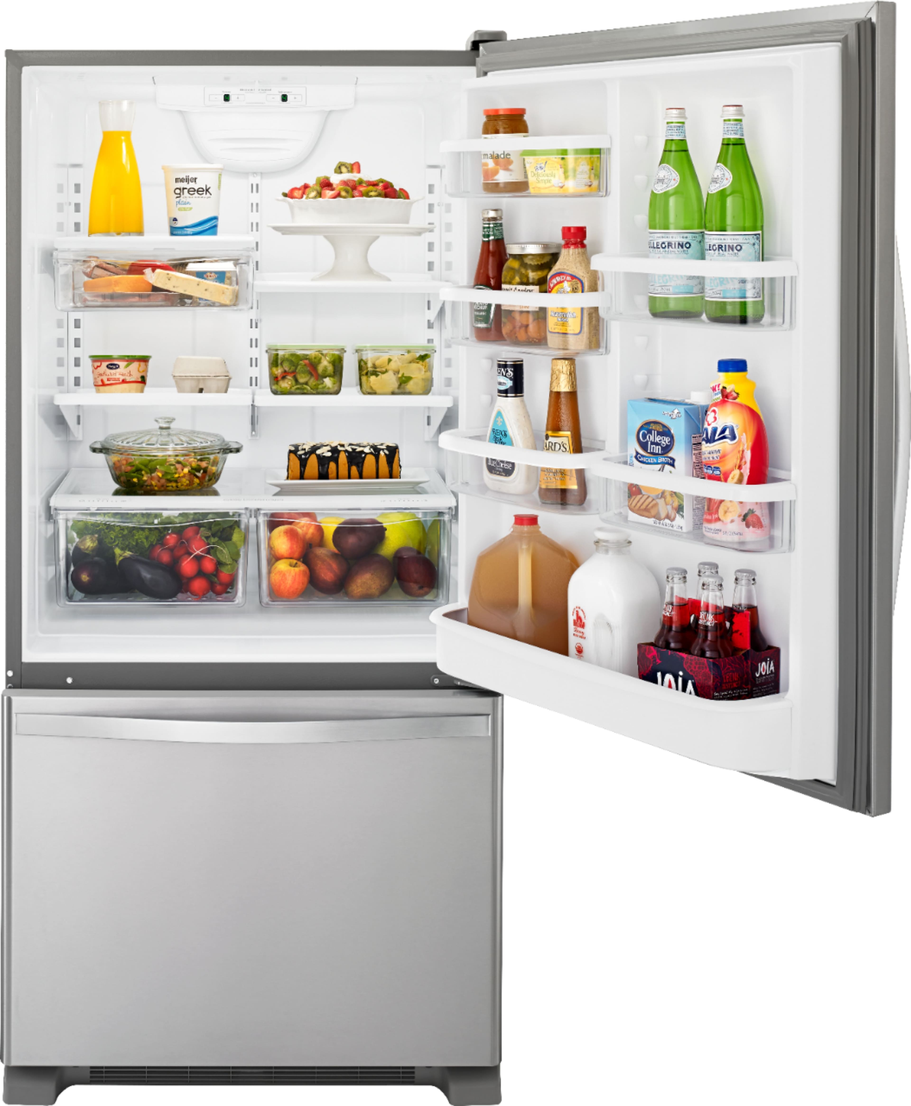 Whirlpool 30" Bottom Freezer Refrigerator 19 cu. ft Stainless Steel WRB329DMBM - Image 2