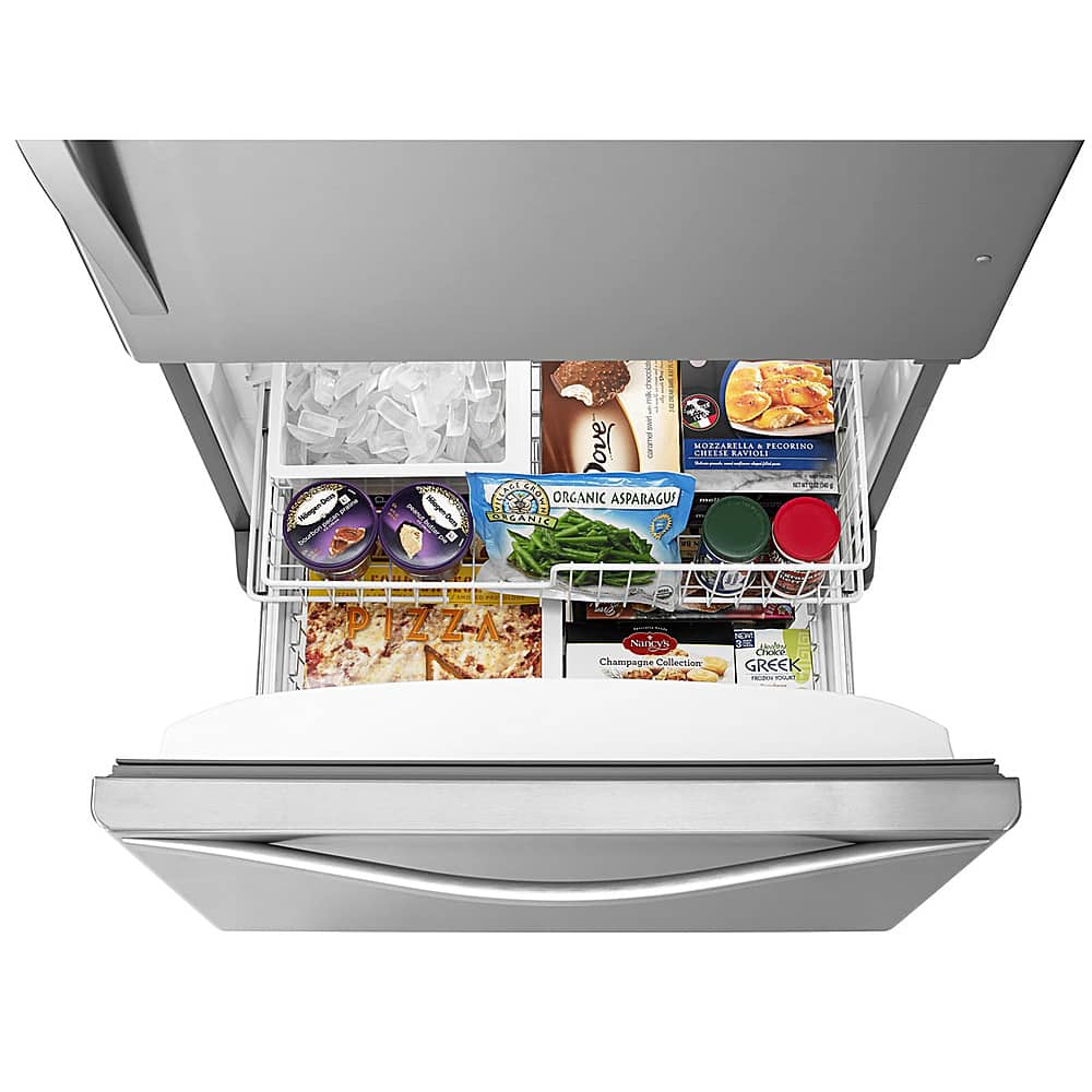 Whirlpool 30" Bottom Freezer Refrigerator 19 cu. ft Stainless Steel WRB329DMBM - Image 3