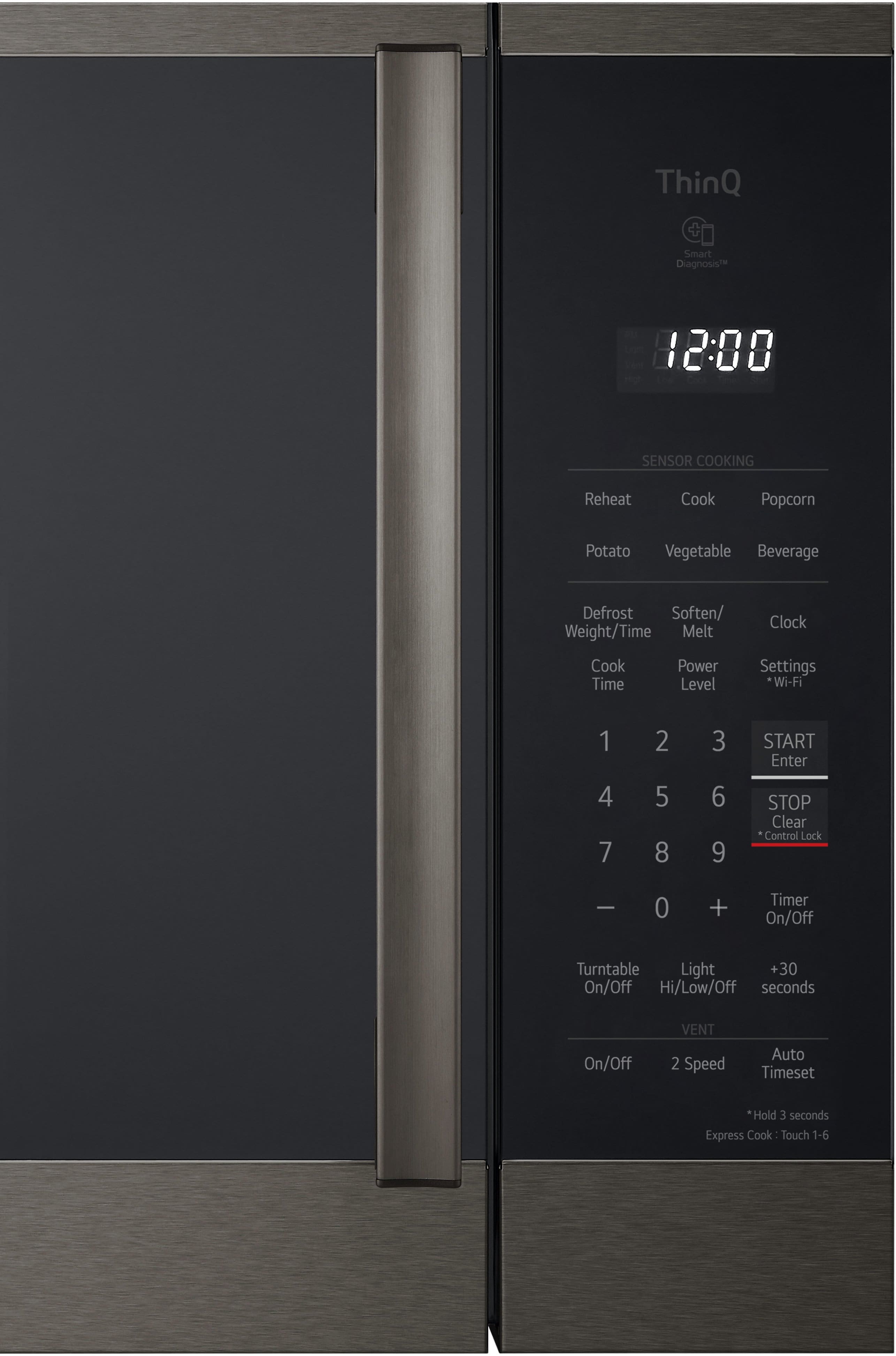 LG Over-the-Range 300 CFM Microwave Hood 1.8 Cu. Ft Smart Black MVEM1825Z - Image 4
