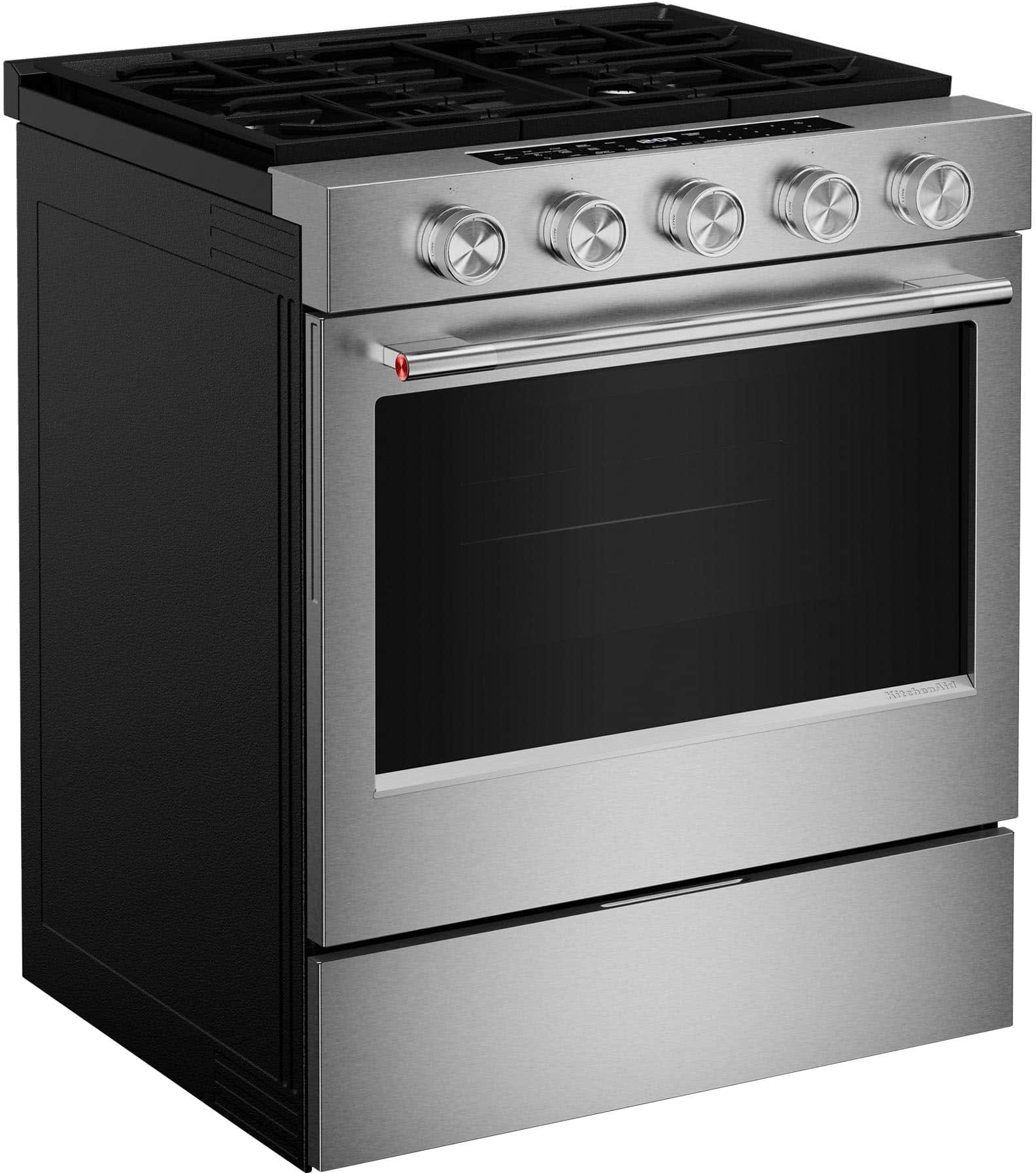 KitchenAid 30" Slide-In Gas Range 5.0 cu. ft Convection Stainless KSGS330SPS - Image 4