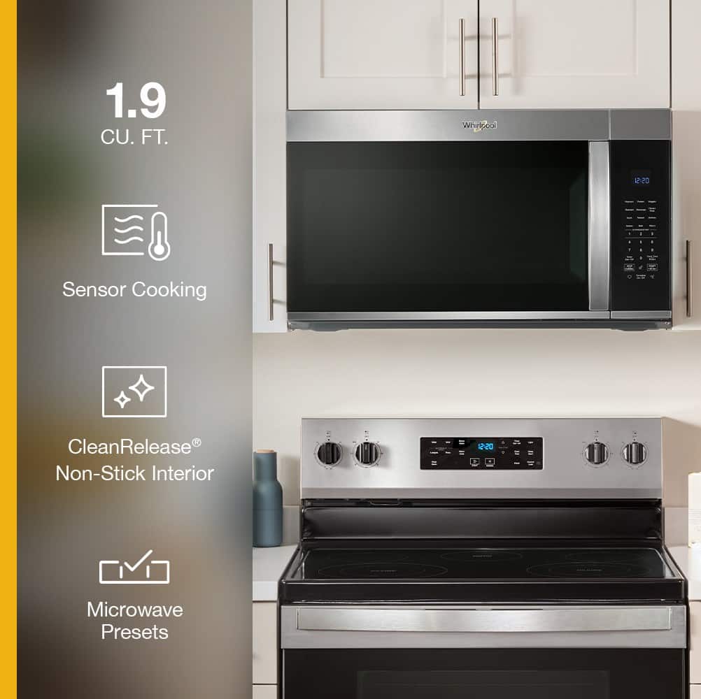 Whirlpool Over-the-Range 300 CFM Microwave 1.9 Cu. Ft Stainless Steel WMMS3330RZ - Image 2