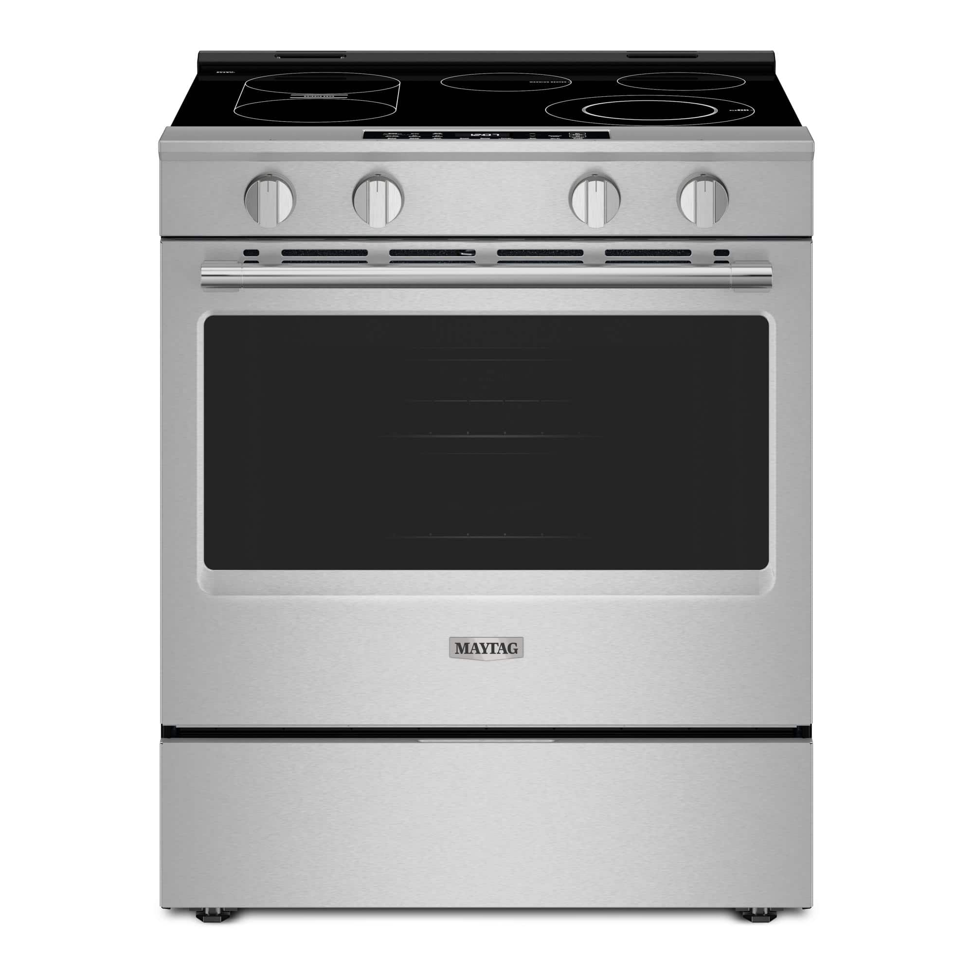 Maytag Slide-In Electric Range 5.3 Cu. Ft Grill Mode Stainless Steel MSES7030SZ - Image 1