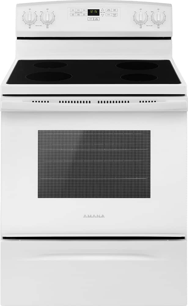 Amana 30" Freestanding Electric Range 4.8 cu. ft White AER6303MFW - Image 1