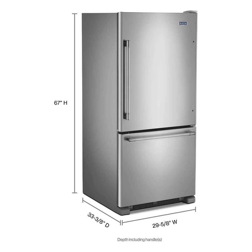 Maytag 30" 29" Bottom Freezer Refrigerator 19 cu. ft Stainless Steel MBF1958FEZ - Image 2