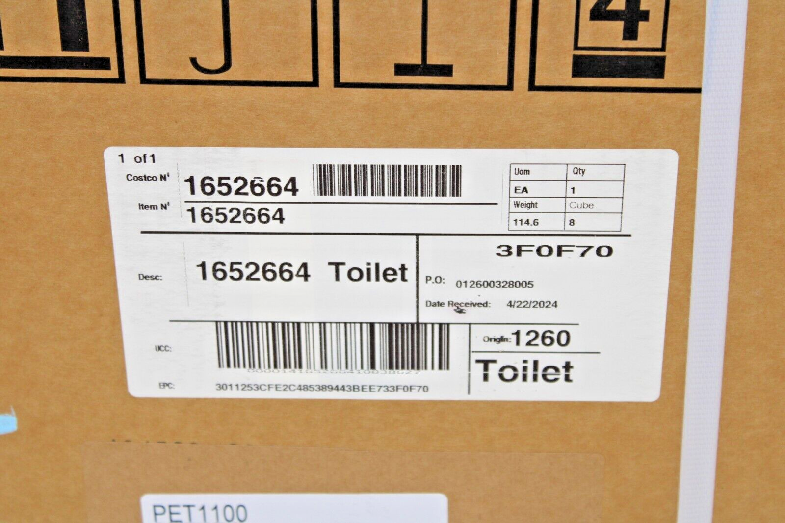 Brand New Moen ET1100 3-Series Standard Electronic Cleansing Bidet Heated Toilet