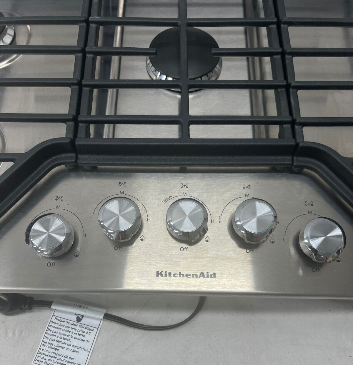 KitchenAid KCGS356ESS 36" Built-In Gas Cooktop w/ 5 Burners in SS