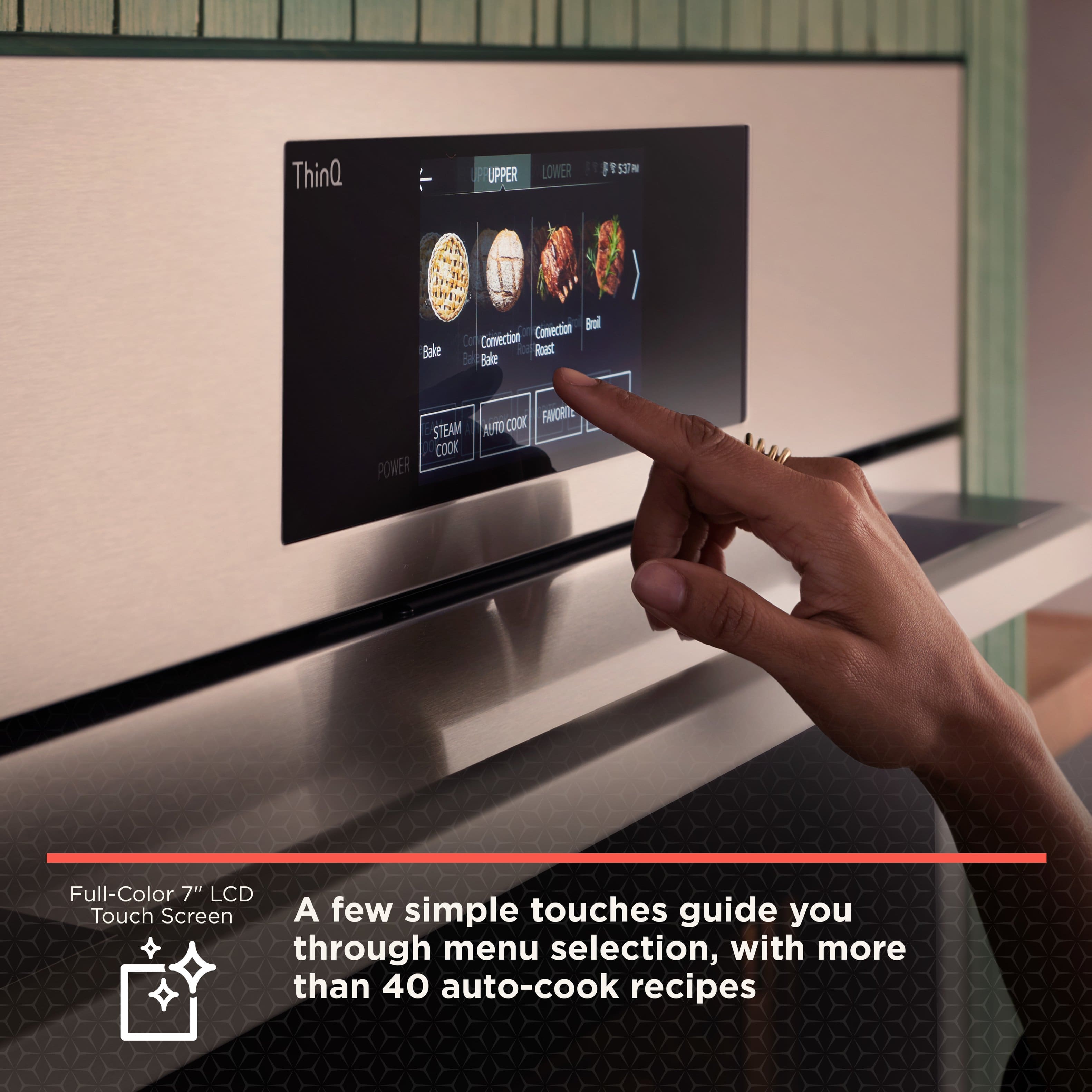 LG 30" Smart Built-In Electric Convection Wall Oven Microwave WCES6428N - Image 2
