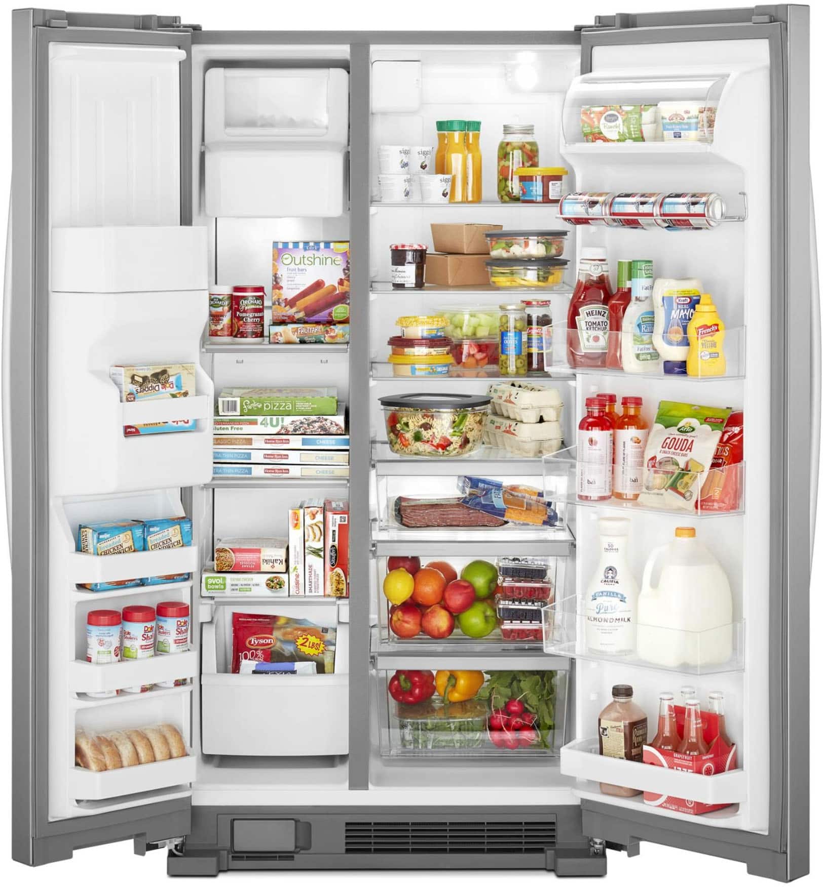 Whirlpool WRS325SDHZ 24.6 Cu. Ft 36" Side-by-Side Refrigerator, Stainless Steel - Image 3