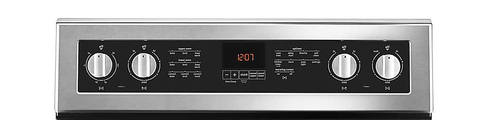 Maytag 30" Double Oven Electric Convection Range 6.7 cu. ft Stainless MET8800FZ - Image 3