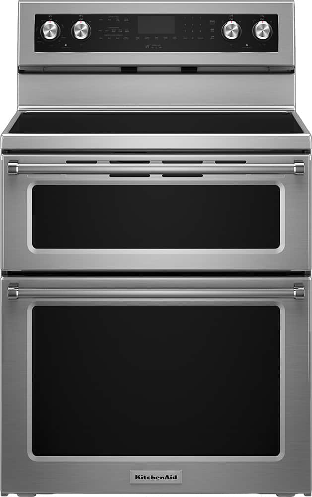 KitchenAid 30" Double Oven Electric Range 6.7 cu. ft Convection KFED500ESS - Image 1