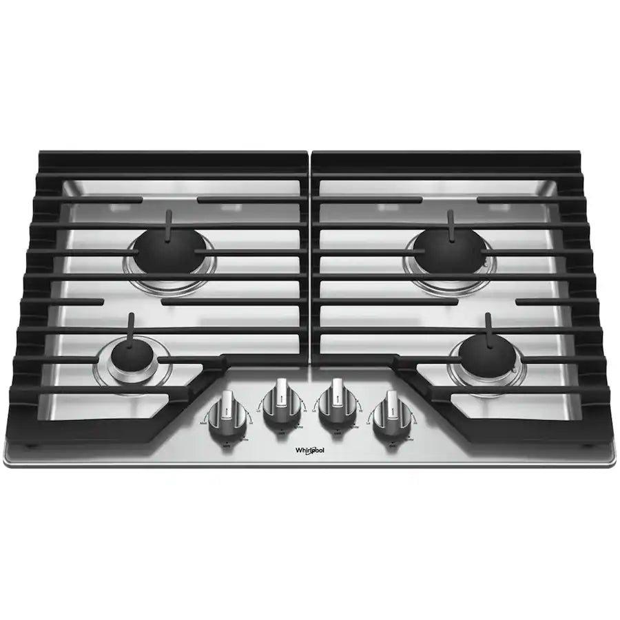 Whirlpool WCG55US0HS 30" Built-In Gas Cooktop in Stainless Steel (No Grates)