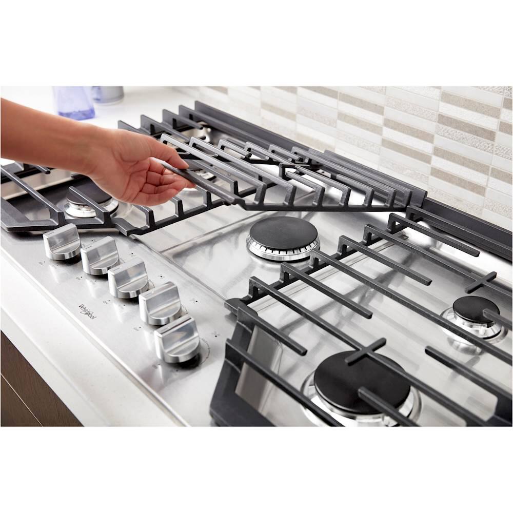 Whirlpool 36" Gas Cooktop Stainless Steel WCG97US6HS - Image 5