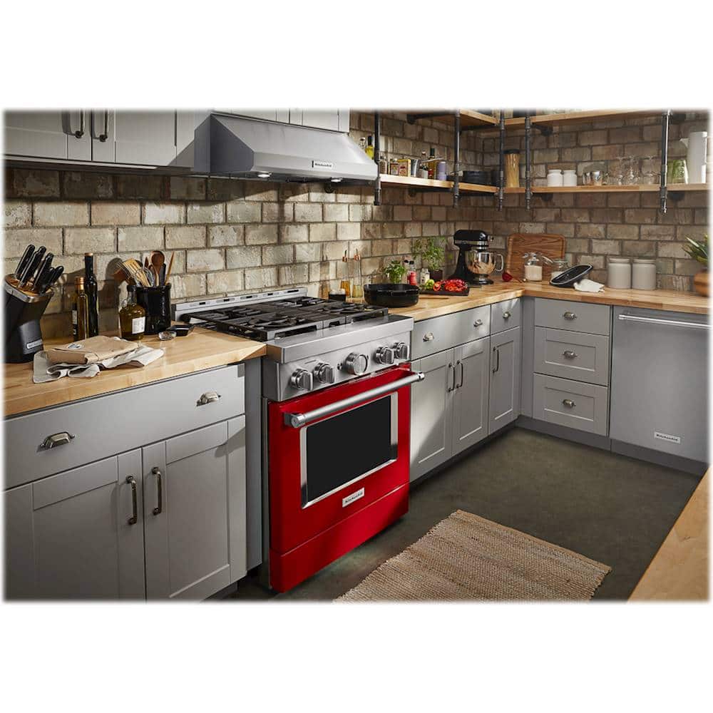 KitchenAid 30" Slide-In Gas Range 4.1 cu ft Convection KFGC500JPA - Image 4