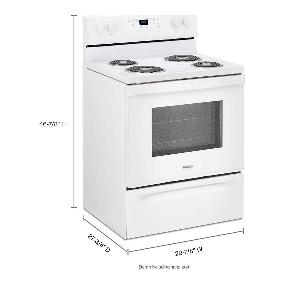Whirlpool 30" Freestanding Electric Coil Range 4.3 cu. ft White WFC315S0JW - Image 2
