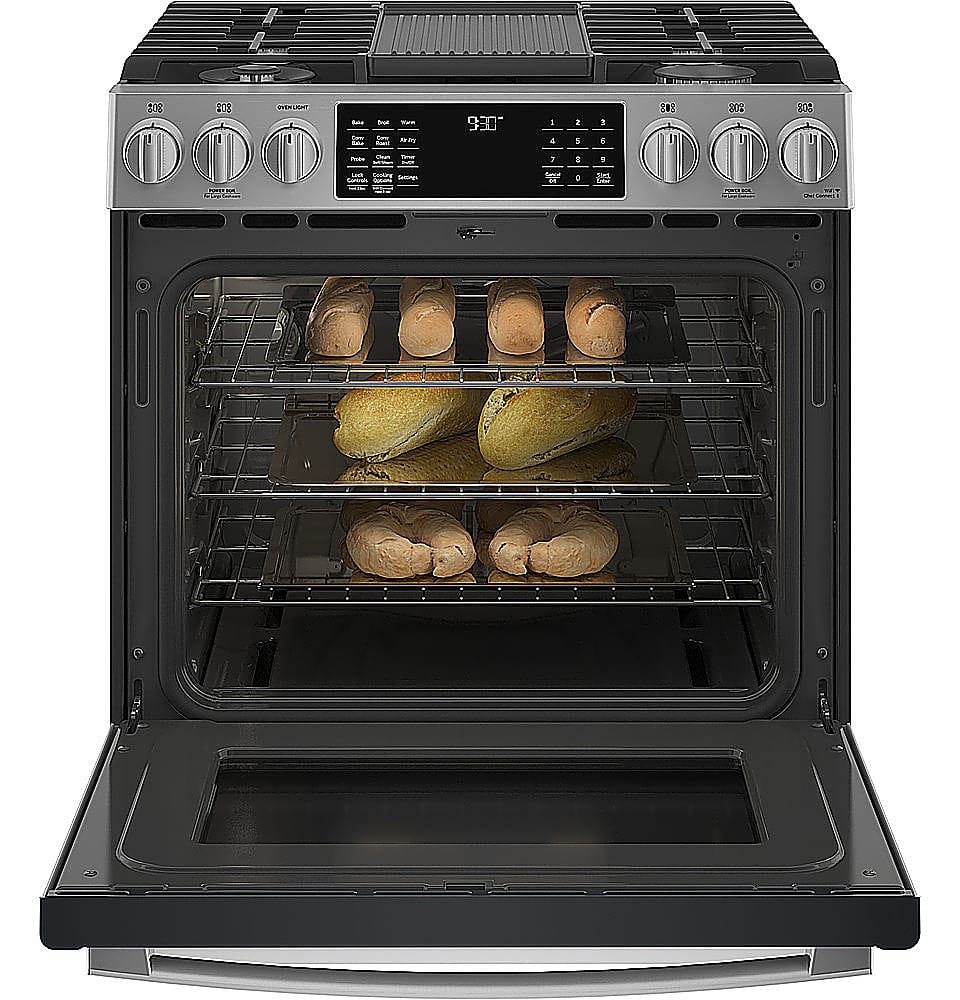 GE Profile 30" Slide-In Built-In Gas Convection Range 5.6 Cu. Ft PGS930YPFS - Image 3