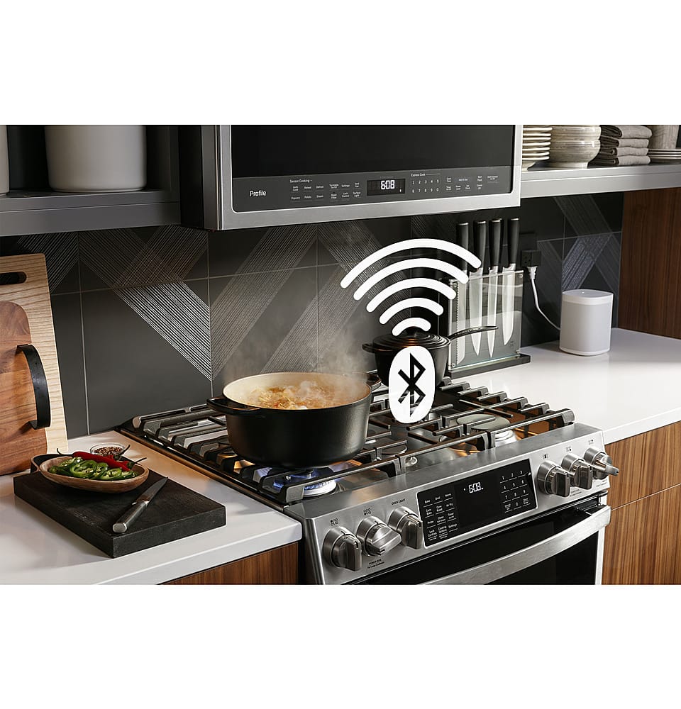 GE Profile 30" Slide-In Built-In Gas Convection Range 5.6 Cu. Ft PGS930YPFS - Image 6