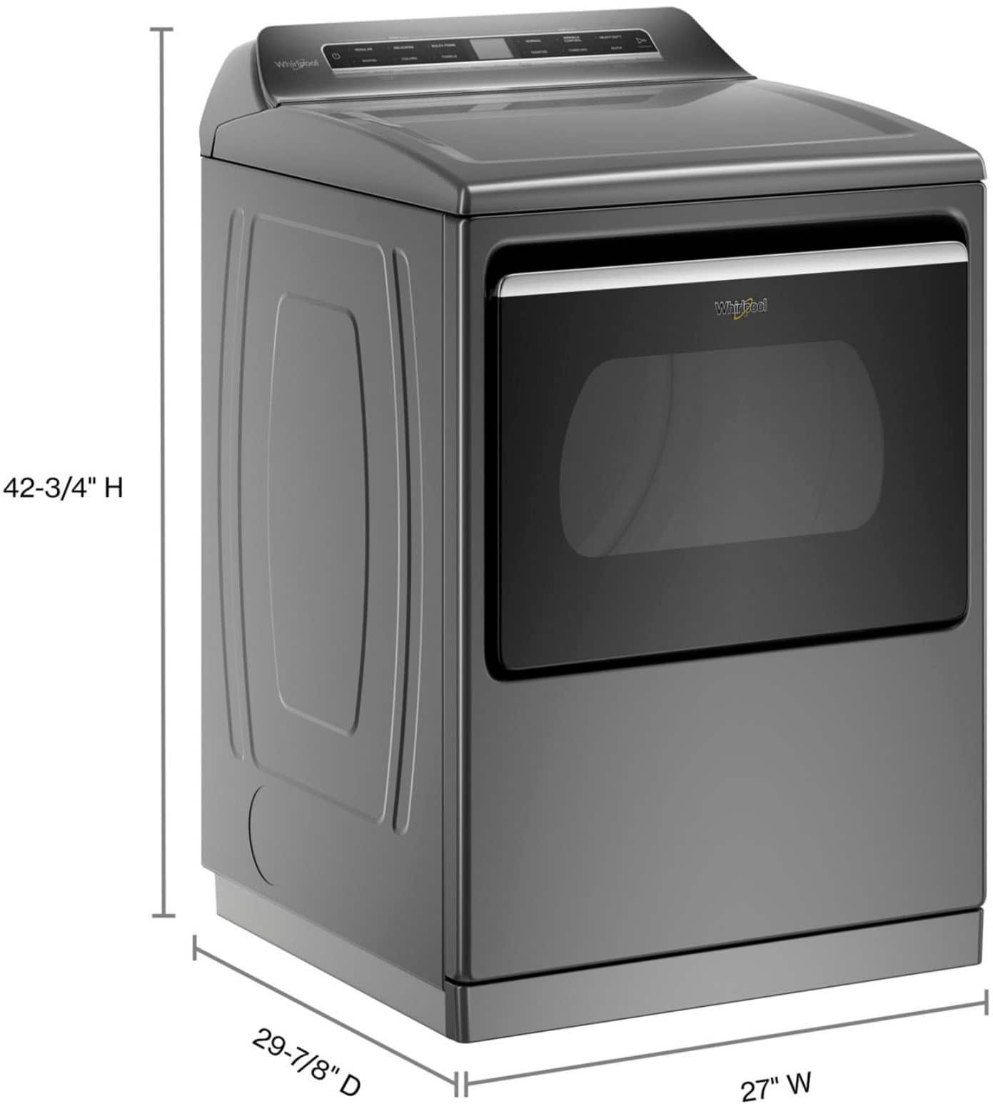 Whirlpool Electric Dryer 7.4 Cu. Ft Smart Steam WED8127LC - Image 4