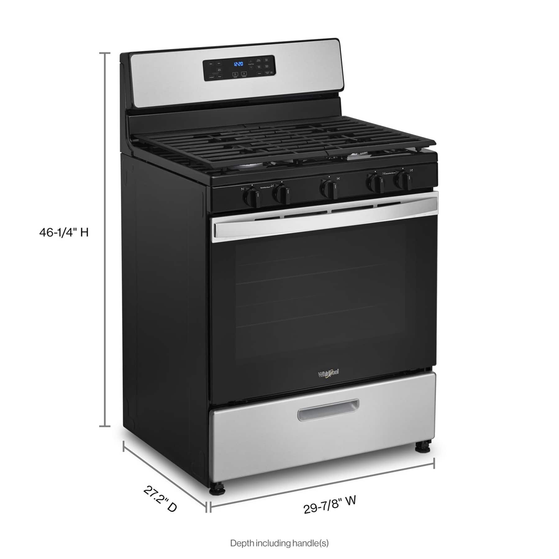 Whirlpool 30" Freestanding Gas Range 5 Burner Stainless 5.1 cu. ft WFG505M0MS - Image 2