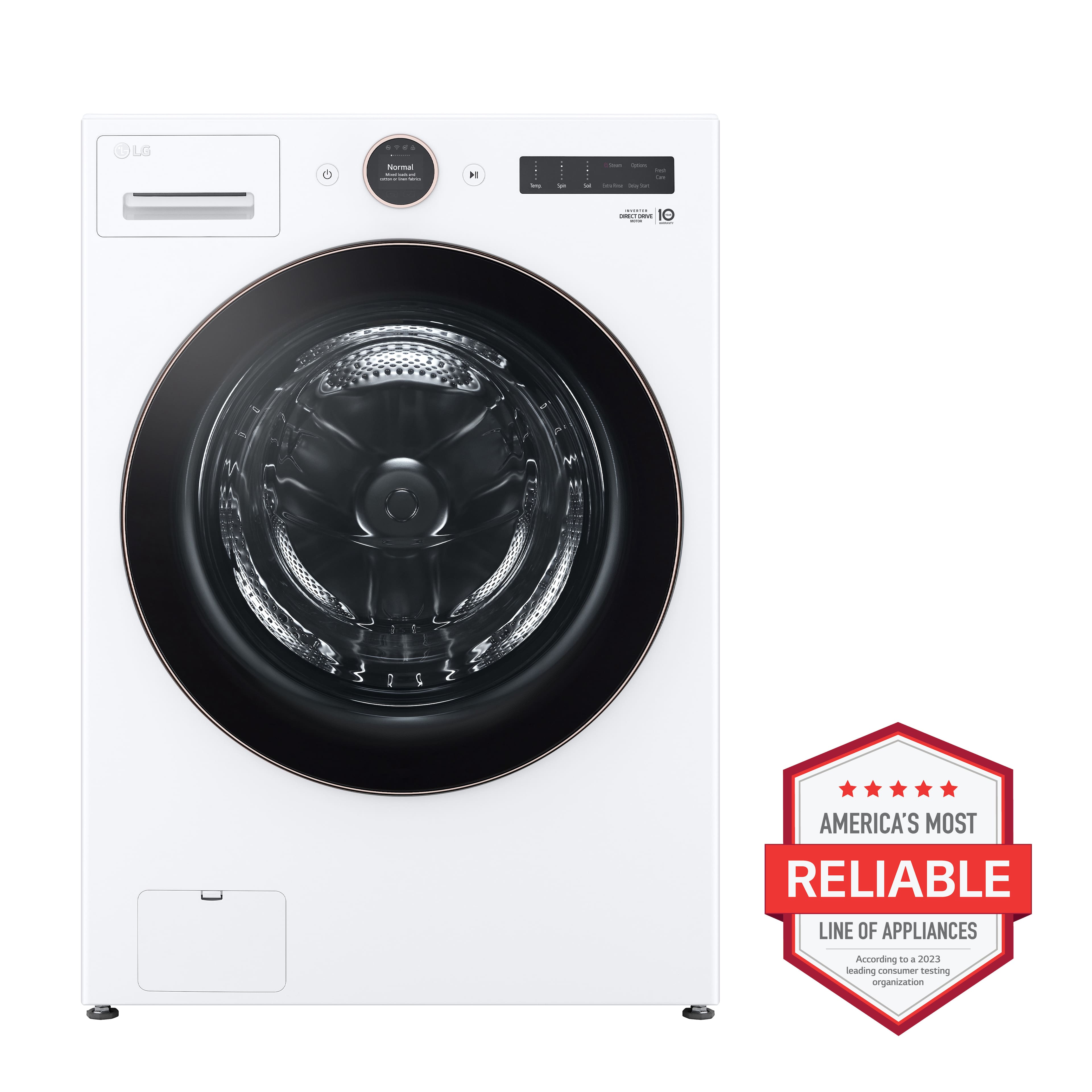 LG Electric Stackable Dryer 7.4 Cu. Ft Smart Steam DLEX6500W - Image 2