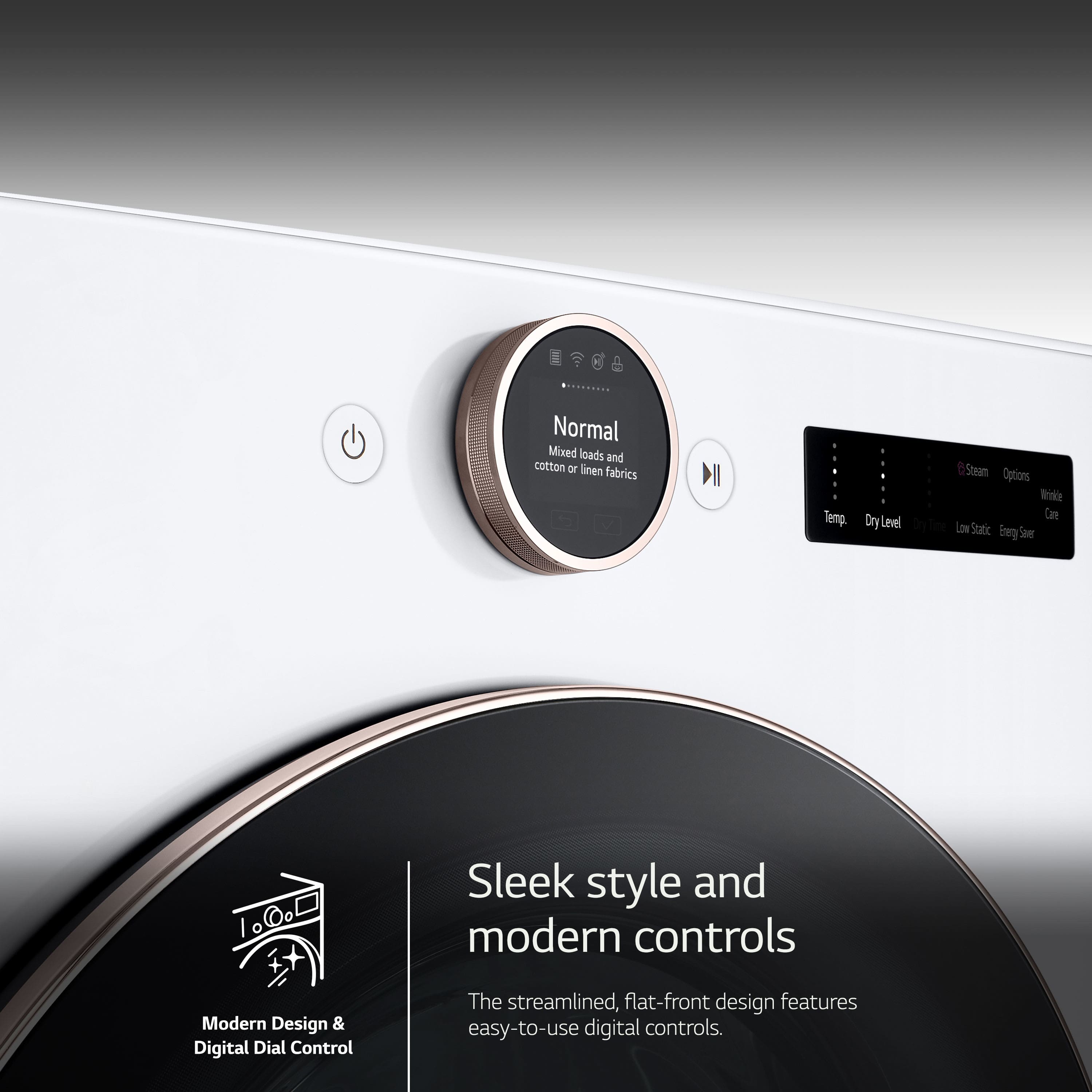 LG Electric Stackable Dryer 7.4 Cu. Ft Smart Steam DLEX6500W - Image 5