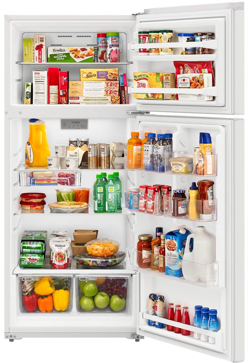 Whirlpool 28" Top Freezer Refrigerator 16.3 cu. ft White WRTX5028PW - Image 3