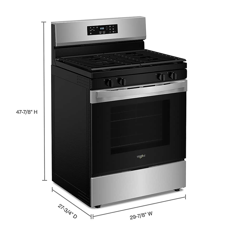 Whirlpool 30" Self Clean Gas Range w/ No Preheat Mode 5.3 cu. ft WFGS3530RS - Image 2
