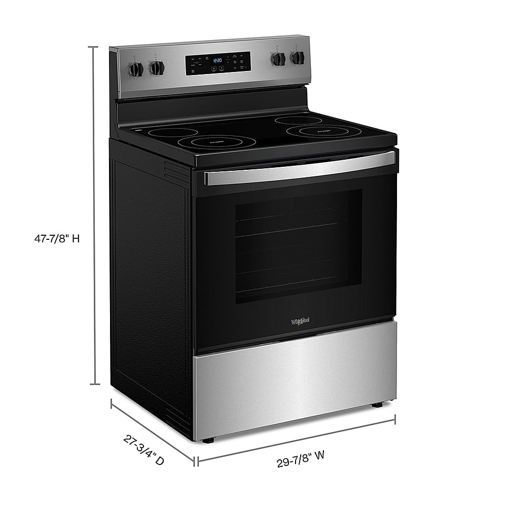 Whirlpool 30" Electric Range w/ No Preheat Mode Self Clean 5.3 cu. ft WFES3530RS - Image 3